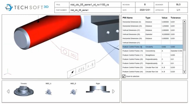 Zoom to selection is available in HOOPS Publish 2021. (Image courtesy of Tech Soft 3D.)