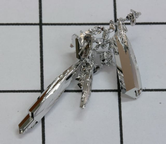 Ruthenium is a beautiful silvery metallic element, picture here in its gas grown phase. (Image courtesy of Wikipedia.)