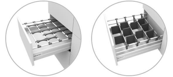 Inner drawer dividing systems. (Image courtesy of SAMET.)