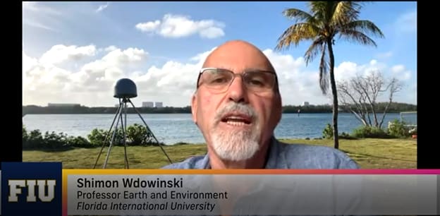 Figure 2 Shimon Wdowinsi answers question about his 2020 study that showed subsidence of the Champlain Towers South building for Florida International University News.