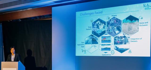 Hui Yung Teo, senior principal surveyor at Singapore Land Authority presents at Year in Infrastructure 2022. (Picture courtesy of Bentley Systems)