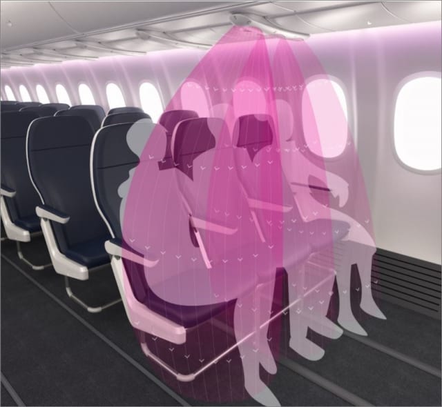 Enter the air curtain. Teague, a Seattle-based design company, offers 3D printed AirShields embedded overhead that emits a