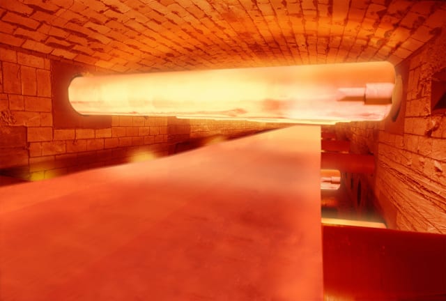 Inside an annealing furnace. (Image courtesy of ThyssenKrupp Electrical Steel.)