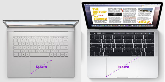 Left: Microsoft Surface Book 3. Right: Apple MacBook Pro 16”. (Images courtesy of Microsoft and Apple respectively.)