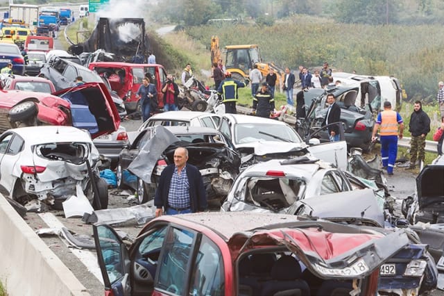 In 2016, there were more than 7 million police-reported traffic crashes in which 37,461 people were killed and an estimated 3,144,000 were injured, according to the U.S. Department of Transportation National Highway Traffic Safety Administration. Crash assessments could be safer, faster and more accurate through a Purdue-developed drone technology. (Image courtesy of Purdue.)