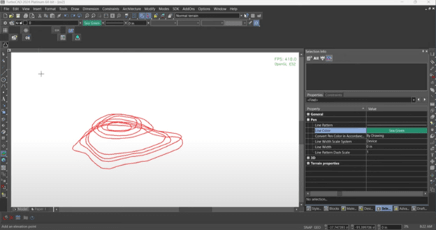 TurboCAD 2024 will create a mesh surface from contour lines.