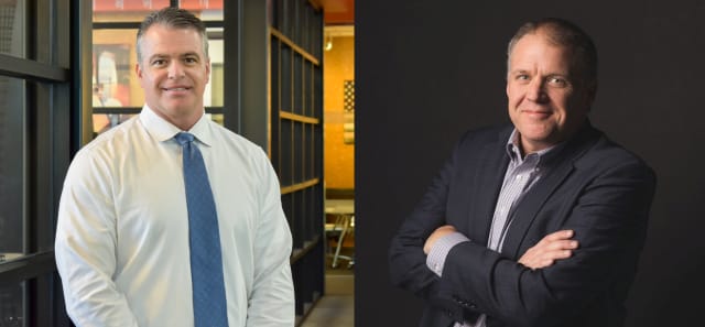 Left: James Warner, founder and principal of Connected Structural Group. Right: Matt Wheelis, VP Industry Strategy Build & Construct Division at Nemetschek Group.