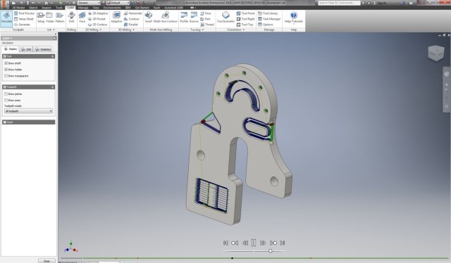 Inventor HSM toolpath strategy definition.