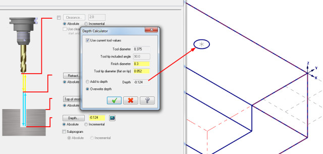 Spot Drill Depth Chart