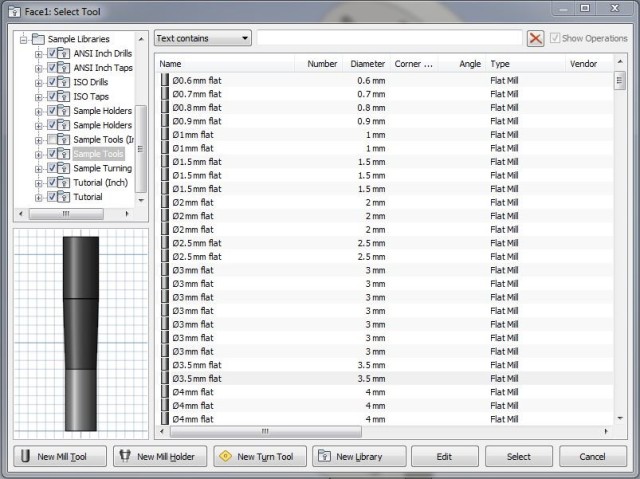 Tools library in Inventor HSM.