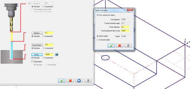 Spot Drill Depth Chart