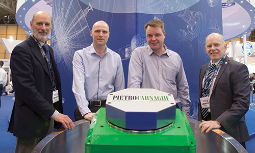 From left to right: Mario Ottolenghi, sales manager for Pietro Carnaghi, Phil Westgarth and Jonathan Lamb of BEL Engineering and Stewart Cousins, UK sales and marketing director for the Engineering Technology Group. (Image courtesy of the Engineering Technology Group.)