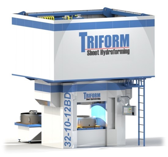 The Triform 25-10-12BD hydraulic press. (Image courtesy of Beckwood.)