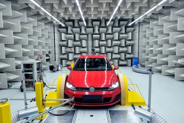A semi-anechoic chamber in one of Faurecia’s testing facilities. (Image courtesy of Faurecia.)