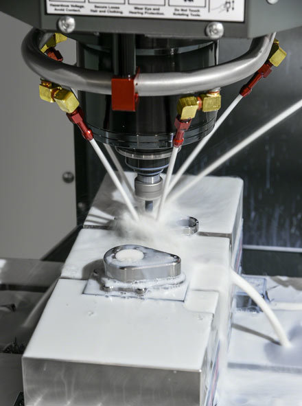 The DM-1's flood coolant ring. (Image courtesy of Haas Automation.)