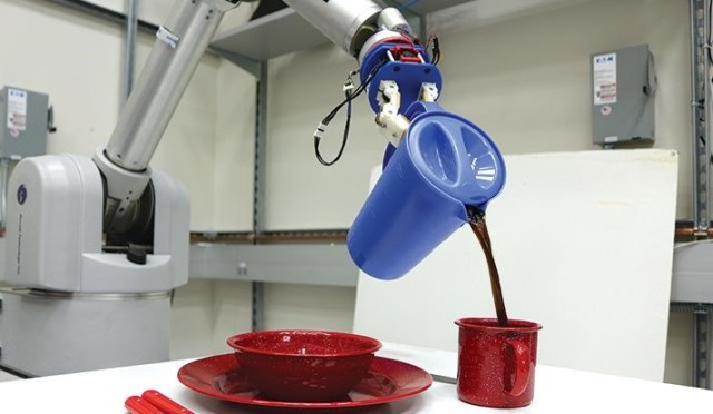 Sure, your robot can pour from a pitcher, but how large and heavy is it? Does it have a lid? What material is it made from? (Image courtesy of Yale.)