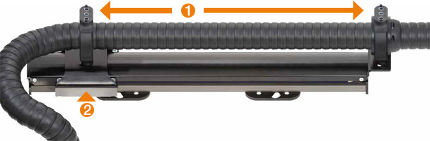 1)600mm retraction length. 2) Igus Drylin linear module lubricant- and maintenance-free. (Image courtesy Igus.)