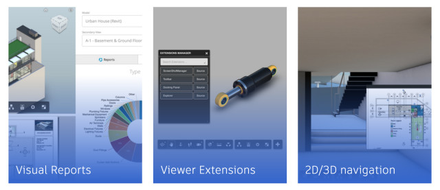 Autodesk has created three examples to demonstrate the applications possible with the Forge Platform. (Image courtesy of Autodesk.)