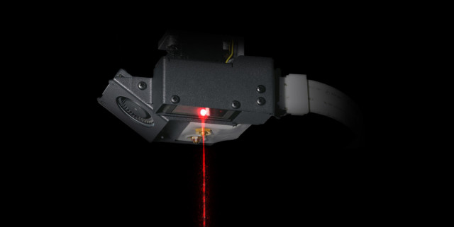 A laser is built into the printhead of the Mark X in order to ensure quality parts are produced. (Image courtesy of Markforged.)