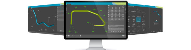 Graphical representations of a tube system, drawn in TubeShaper software. (Image courtesy of Hexagon Manufacturing Intelligence.)