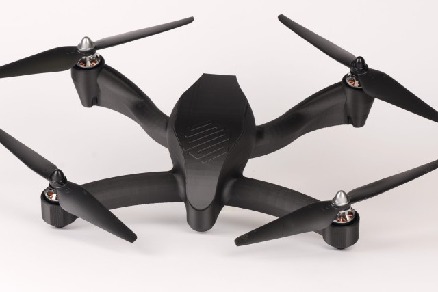 This drone has been 3D-printed on the Mark X, though the features are so fine that many 3D printing experts don’t immediately realize it, according to the Markforged team. (Image courtesy of Markforged.)
