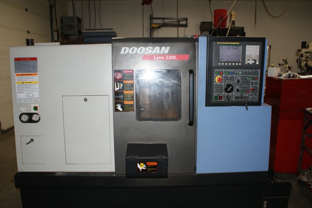 Figure 3. Doosan Lynx 220L with a FANUC i-series controller used to test the macro. (Image courtesy of Otterview Machine.)