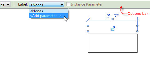 Figure 5. The <Add parameter…> option in the Options bar.