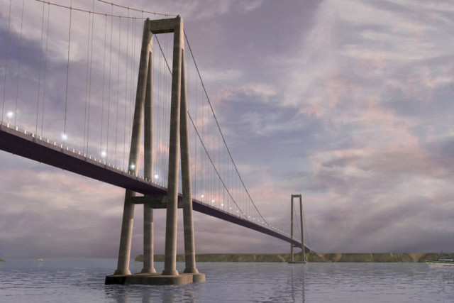 In an artist’s depiction, the Chacao Channel bridge connects the island of Chiloe and mainland Chile. If finished, it will be the longest suspension bridge in South America. Its daring design won it the “Bridge” category at Bentley’s Year in Infrastructure 2016.