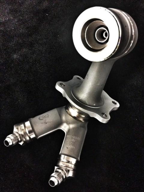 CFM International’s 3D-printed fuel nozzle reduces part count from 18 to just one. (Image courtesy of GE.)