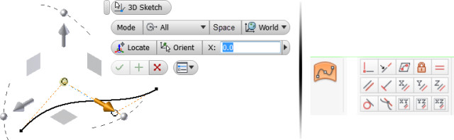 3D sketches can now be transformed on the fly, and have been enhanced with new constraint options.