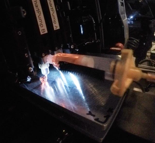 The above vascular structure was bioprinted aboard a microgravity flight. (Image courtesy of Techshot.)
