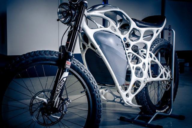 The Light Rider motorcycle was designed using Altair OptiStruct software and 3D printed by APWorks. (Image courtesy of APWorks.)