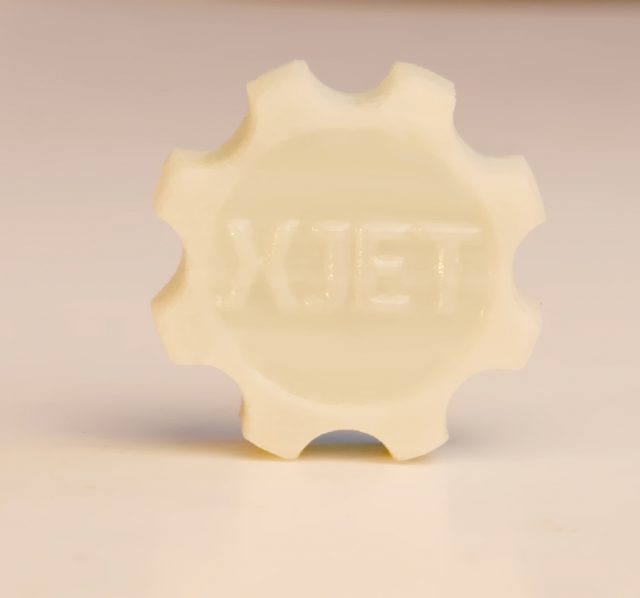 A detailed 3D-printed ceramic part made with XJet’s NPJ technology. (Image courtesy of the 3D Printing Business Directory.)