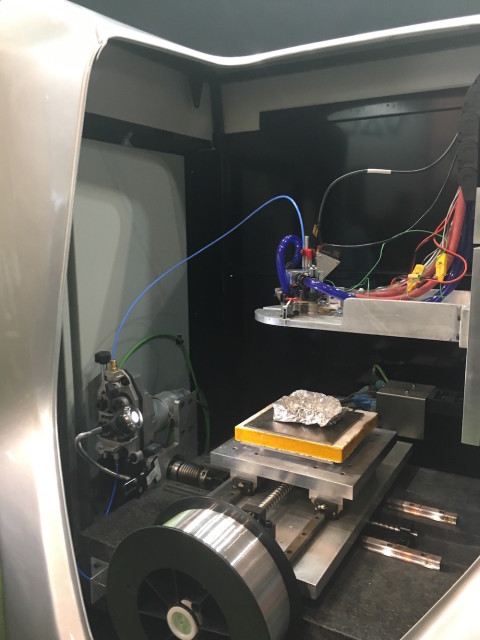 Inside the Vader Mk1 3D printer.