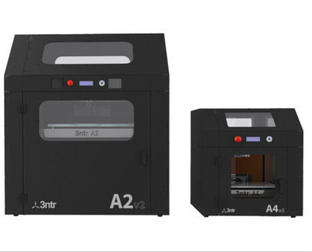 The A2v2 and A4v3 3D printers from 3ntr, capable of high-temperature extrusion for a wide variety of materials. (Image courtesy of Plural AM.)