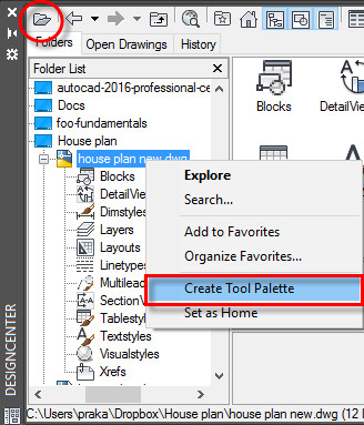 loading tool palettes in autocad