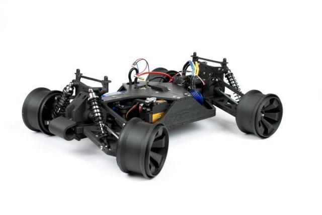 An RC car 3D printed with XT-CF20. (Image courtesy of colorFabb.)