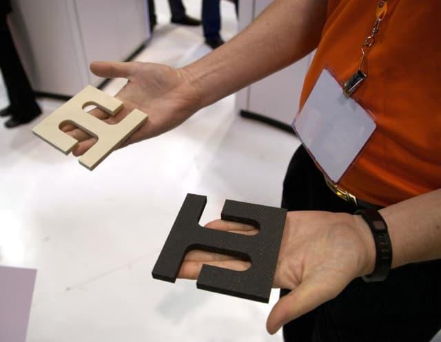 Two composite parts 3D printed with EnvisionTEC’s new SLCOM platform.