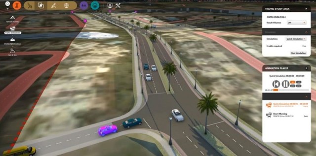 InfraWorks 360's interface highlights problem areas and is detailed and intuitive. Image courtesy of Autodesk.