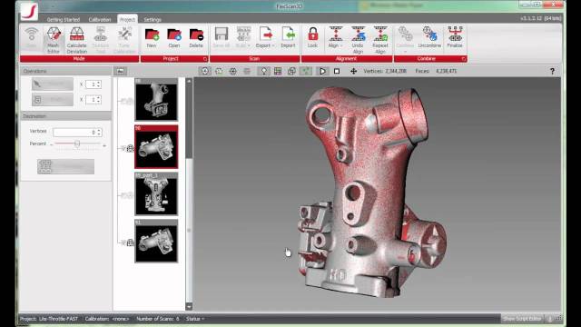 FlexScan3D software includes interesting-looking features such as automatic scanning, automatic mesh geometry alignment, interactive and automatic hole filling and automatic cut plane definitions. The SDK allows for customization of your scanning workflow. (Image courtesy of LMI Technologies.)