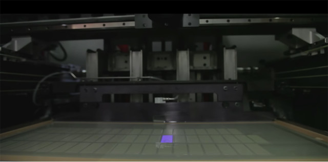 The MOVINGLight process with DLP projector pointed directly at the vat from above. (Image courtesy of Prodways.)