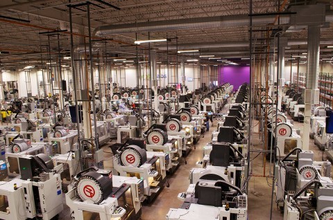 Proto Labs' Plymouth, MN, facility shows a spread of CNC machines.