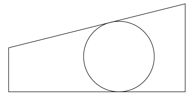 Circle tangent to opposite non-parallel side of a polygon. (All images courtesy of the author.)