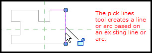 Figure 13. Tracing an underlay using the Pick Lines tool.