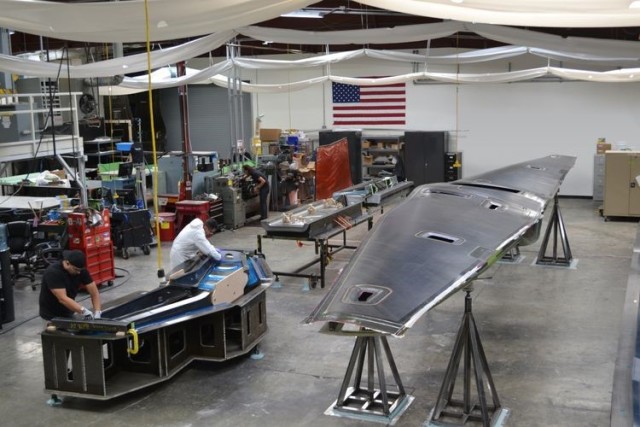 Tern UAV's being laid up at a Northrop Grumman facility.