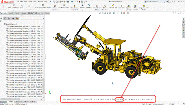 20- bis 30-mal schnellere Reaktionsraten mit der neuen Grafik-Engine von SOLIDWORKS 2019