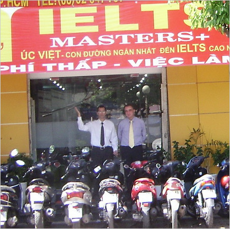 Online English Teacher Fred in front of IELTS college
