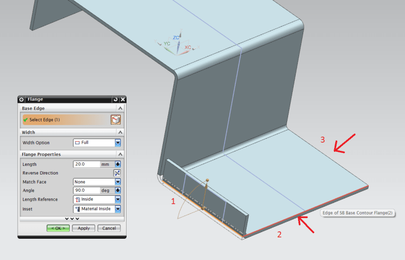 Flange Across Multiple Edges Siemens Ugnx Eng Tips 