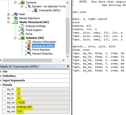 commands ansys apdl