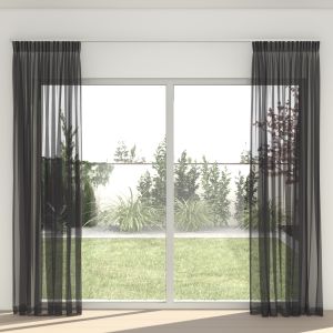 Vitrage op Maat Lovely Voile Zwart Vitrage op Maat Lovely Voile Zwart